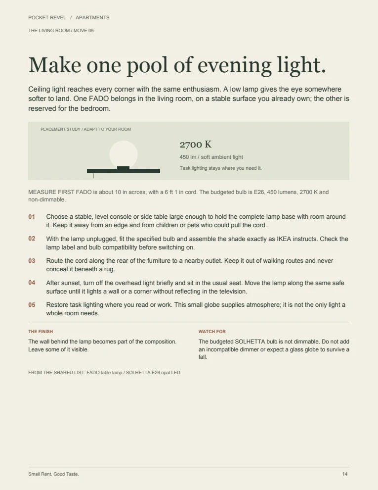 A page from the guide: Get the evening light right.
