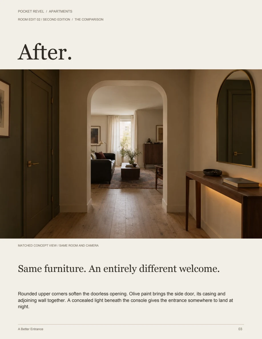A page from the guide: The same room, reconsidered.