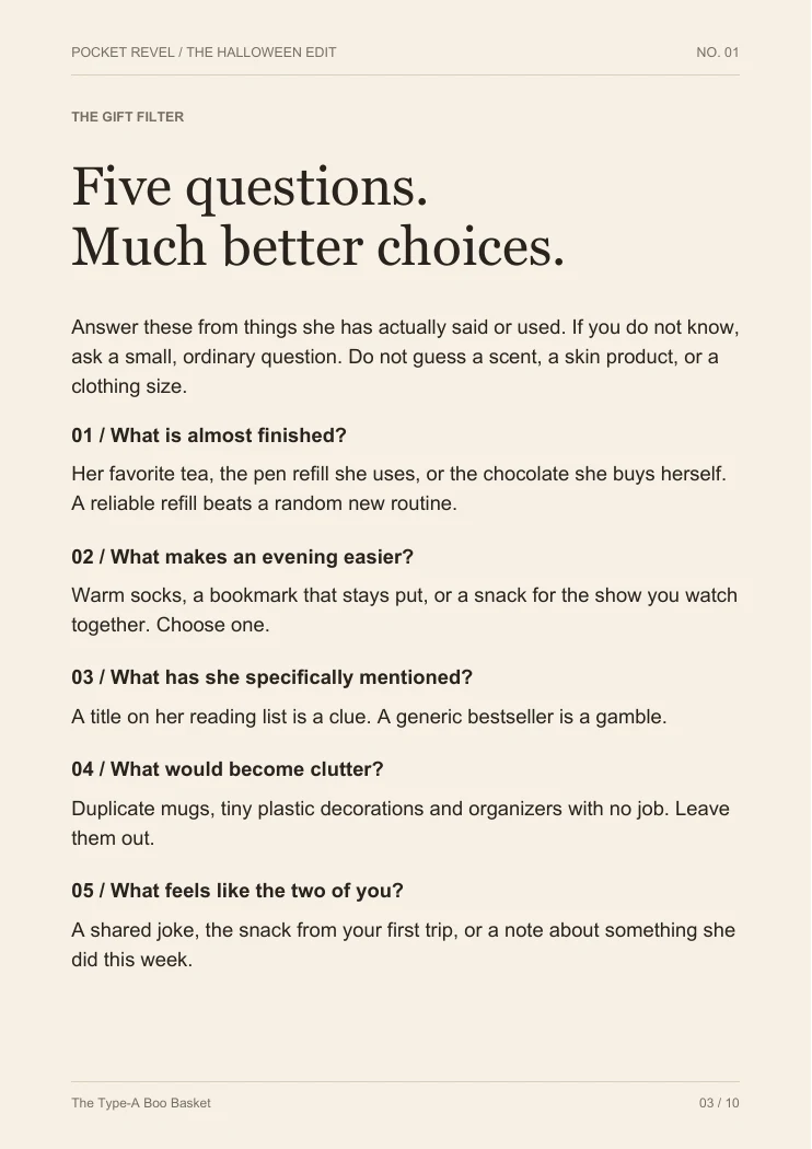 A page from the guide: Five better questions.